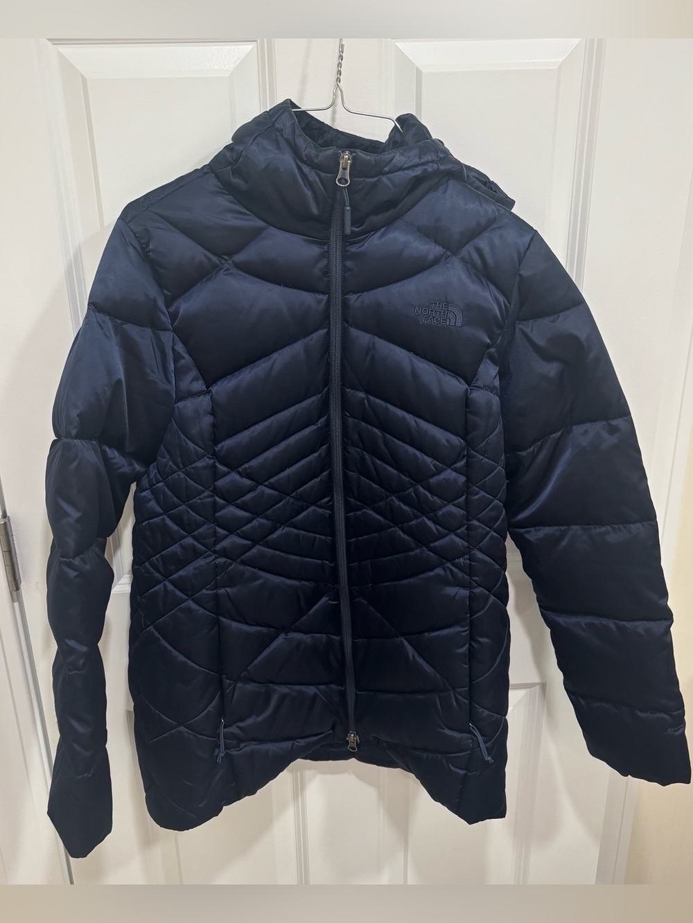The North Face Aconcagua Parka Brit Blue Full Zip 550 Jacket Womens Size Medium